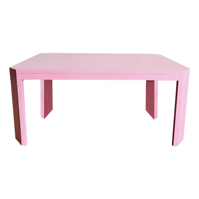 Acento Dining Table in Pink Lacquer by Moanne For Sale