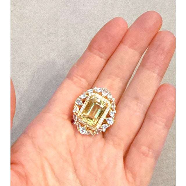 Classic Italian Bochic "Capri Lemon Topaz & Gem Ring Set In 18K Gold & Silver For Sale - Image 18 of 18