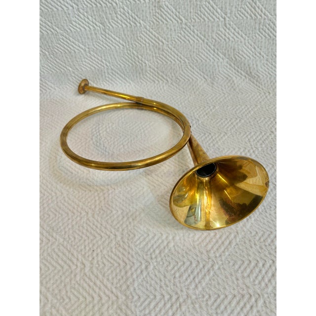 Vintage Solid Brass Decorative Hunting Horn or “Trompe De Chasse” For Sale - Image 4 of 8