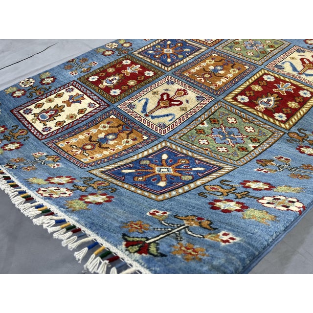 Blue Four Seasons Bakhtiari Design Wool Rug, 5' X 6'6" For Sale - Image 12 of 14