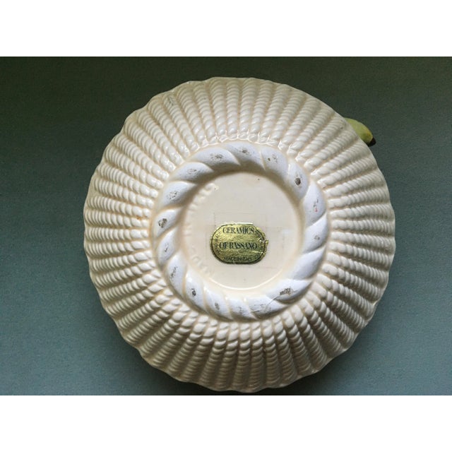 Vintage 1950s Bassano Italy Faux Fruit Woven Basket Ceramic Bowl For Sale - Image 12 of 13