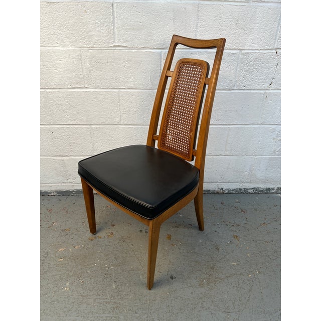 Traditional Set of Six Mid 20th Century Walnut and Cane Dining Chairs by Drexel Furniture For Sale - Image 3 of 16
