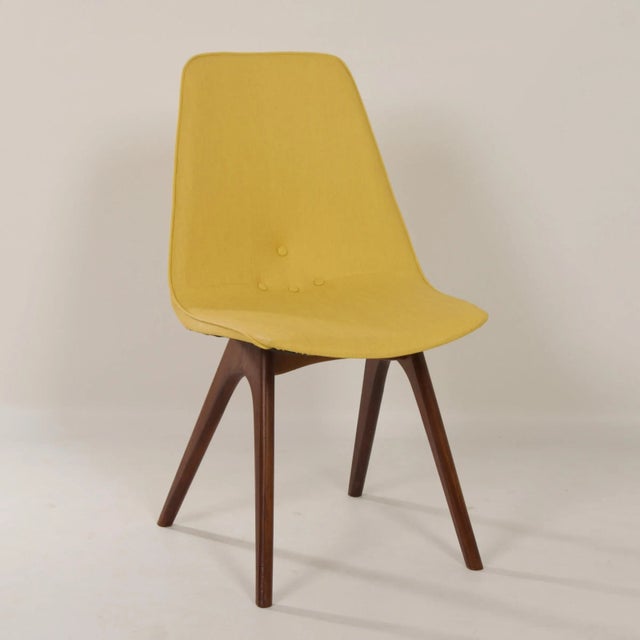 Yellow Teak Dining Chairs by Van Os, 1950s, Set of 4 For Sale - Image 10 of 13