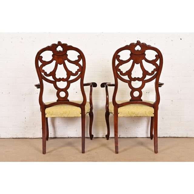 Romweber Antique French Provincial Louis XV Carved Walnut Dining Chairs, Set of Six For Sale - Image 11 of 13