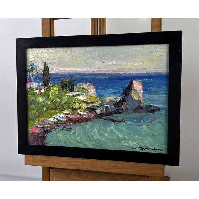 Impressionist Oil Painting Evening Sea Horizon Boris Serdyuk For Sale - Image 3 of 11