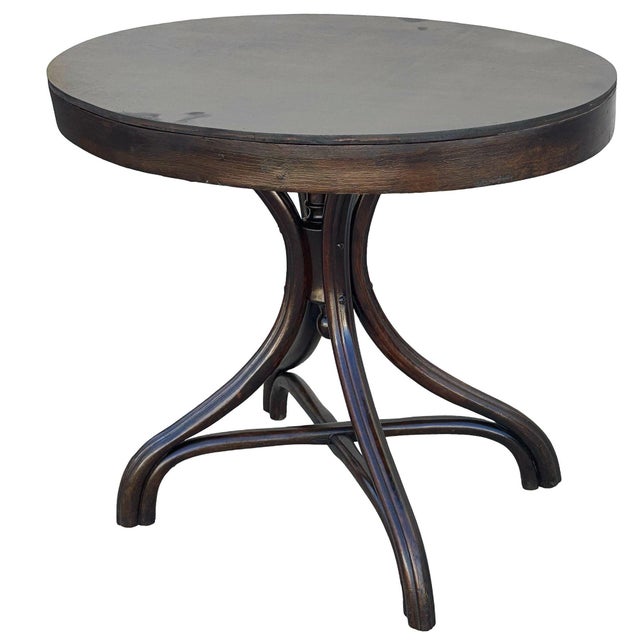 Late Victorian Polished Oak Bent Wood Oval Dining Table by Mundus Thonet For Sale - Image 4 of 9