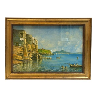 1920s Oil on Board in Shadowbox Frame For Sale