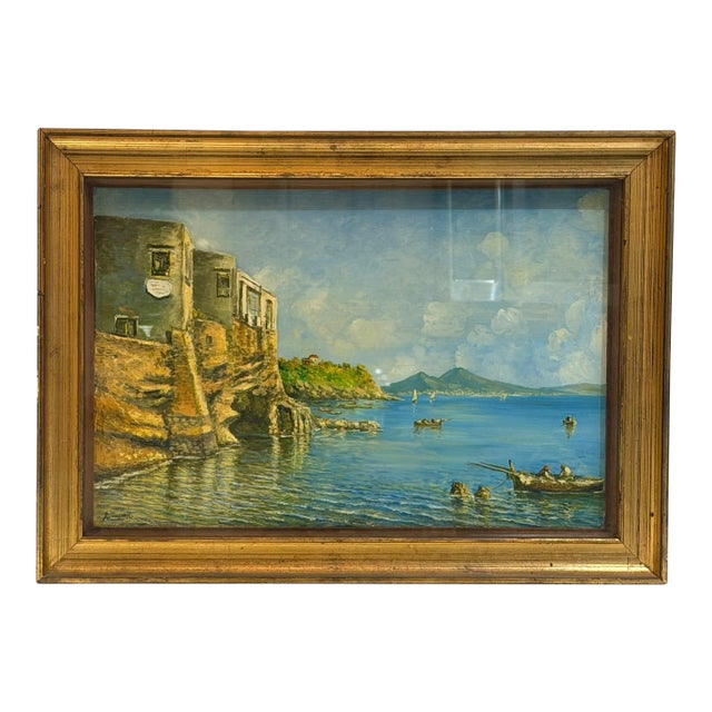1920s Oil on Board in Shadowbox Frame For Sale