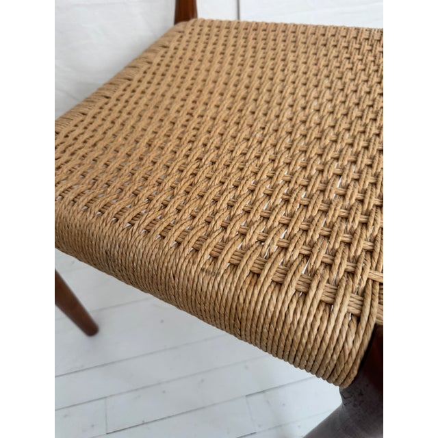 Wood Mid 20th Century Jl Møller Model 78 Teak Dining Side Chair With Danish Paper Cord Seat, Set of Six 6 For Sale - Image 7 of 8