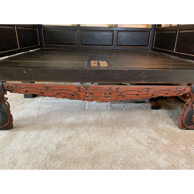 19th Century Chinese Polychrome and Gilt Canopy Wedding Bed For Sale - Image 10 of 18