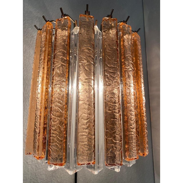 Italian Wall Sconces in Ice and Pink Triedri by Venini, Murano, 1980s, Set of 2 For Sale - Image 10 of 13