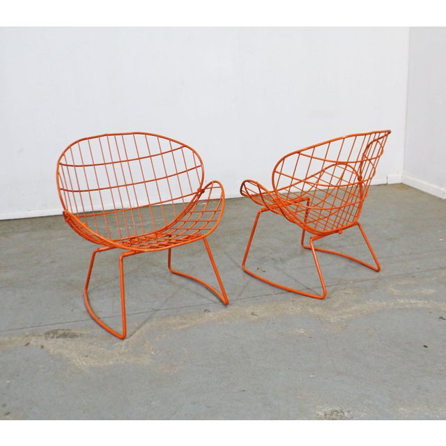 Mid Century Modern Salterini Style Clam Shell Outdoor Patio Chairs A Pair Chairish