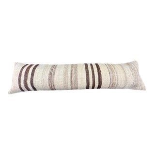 Turkish Hemp Pillow Cushion Natural Beige Brown Cushion Cover 12x46 For Sale