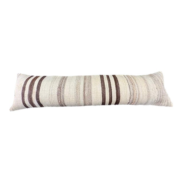 Turkish Hemp Pillow Cushion Natural Beige Brown Cushion Cover 12x46 For Sale