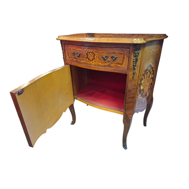 Vintage Italian Inlaid Cabinet with Bronze Inserts, 1960 For Sale - Image 3 of 15