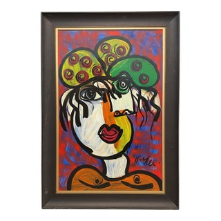 "My Friend Pablo Picasso" Titled Peter Keil Painting Framed For Sale