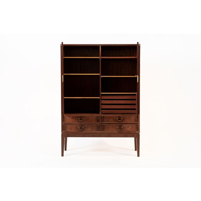 Mid-Century Modern 1960s Mid Century Swedish Modern Tall Rosewood Cabinet For Sale - Image 3 of 12