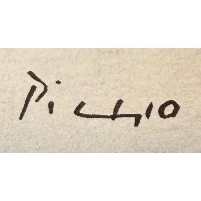 Modern Pablo Picasso, Bold Modernist Mask, Opaque Black on Paper, Hand Signed, 1950-1970s For Sale - Image 3 of 18