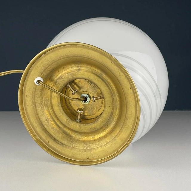 Vintage White Murano Table Lamp, Italy, 1970s | Chairish
