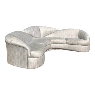 Vintage Postmodern Custom Designed Gray Curved Sectional For Sale