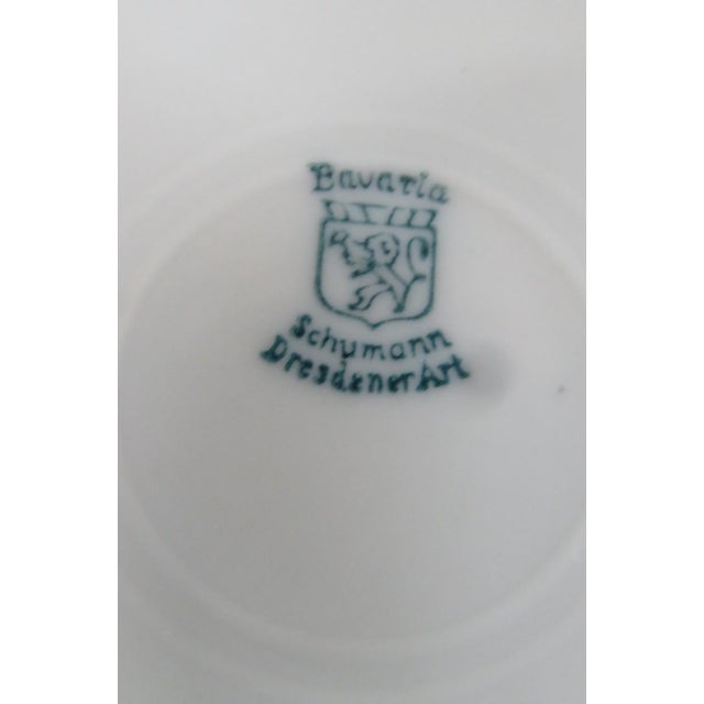Schumann Bavaria Empress Dresden Flowers White Porcelain Plates 2pc Pair #5139b For Sale - Image 10 of 10
