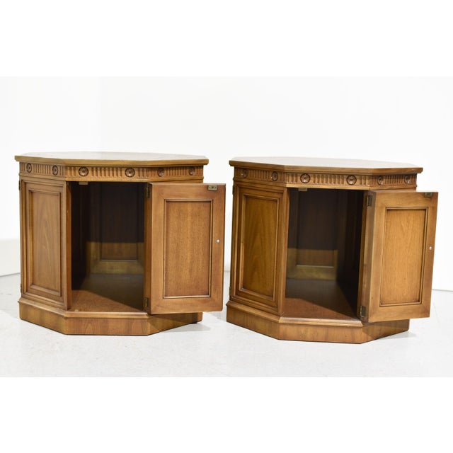 1990s Vintage Traditional Hexagon Shape Side Tables - a Pair For Sale - Image 5 of 12