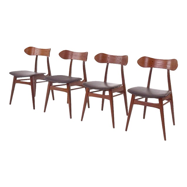 Kastrup Dining Chairs by Louis Van Teeffelen for Wébé, 1960s, Set of 4 For Sale