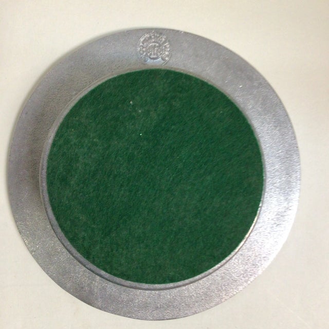 Wine Bottle Coasters RWP Christian Brothers and Armetale Reggea Pewter - A Pair For Sale In Sacramento - Image 6 of 12