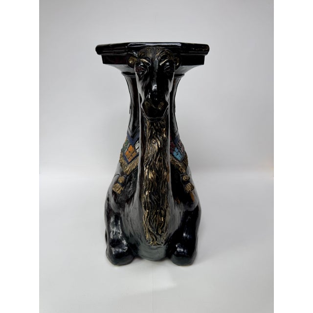 Vintage 1975 Florentine Art Studio Camel Pedestal Table For Sale - Image 6 of 18