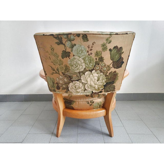 Green SK40 Lounge Chair in Beech and Silk by Etienne-Henri Martin for Steiner, 1950s For Sale - Image 8 of 17