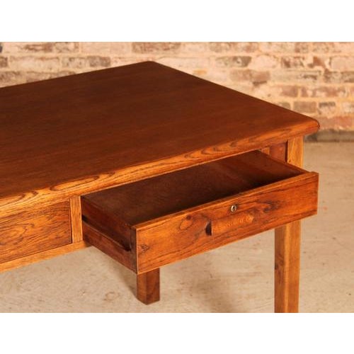 Brown Mid-Century Modern British Oak Desk with Drawers by Abbess, 1950s For Sale - Image 8 of 11
