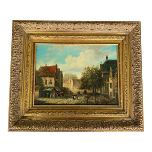 Vintage “Old European Style” Signed Oil on Wood Painting – Dutch Mastered Style