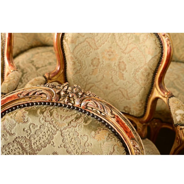 French 18th Century Louis XV Style Parlor Set, 7 Pieces For Sale - Image 4 of 16