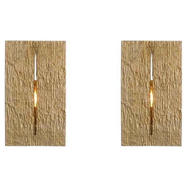 Metal Polished Brass and Metal Wall Lamps, Set of 2 For Sale - Image 7 of 7