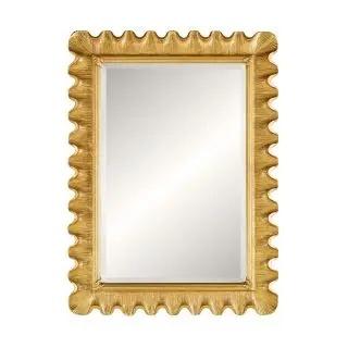 The Kensington frames a generous rectangular mirror in a scalloped rope-twist border, finished in classic gold. Refined...