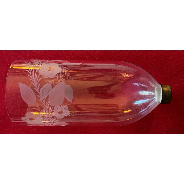 Large Antique English Regency Blown Glass Hurricane Shade for Wall Sconce or Candle Stick With Etched Foliate Design Circa 1820 For Sale - Image 10 of 14