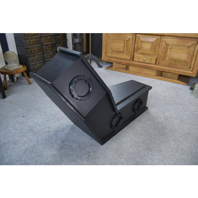 Black Wooden Replica of the Work Madame Récamier De David After René Magritte, Wooden Coffin 1970s For Sale - Image 8 of 16