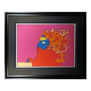 Peter Max "Golden Time" Signed Numbered Artwork Framed Pop Art '72