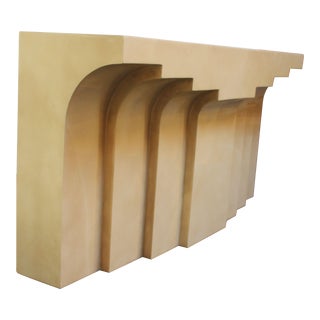 Vintage Faux-Goatskin Lacquered Console Table For Sale