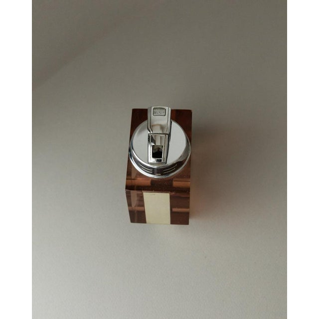 Silver Vintage Acrylic Glass Table Lighter by Astrolite For Sale - Image 8 of 11