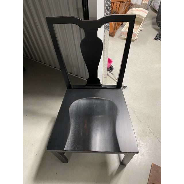 Ethan Allen Maddox Dining Chairs in Charcoal Finish- Set of 4 For Sale In Philadelphia - Image 6 of 12