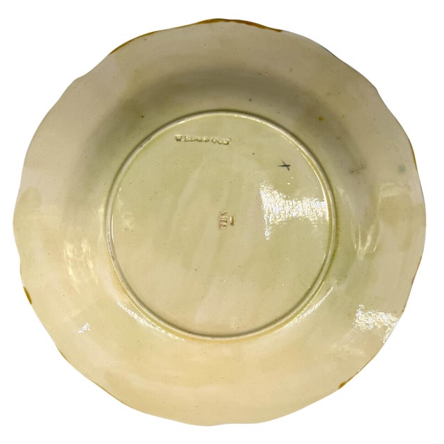 Wedgwood Majolica 'Vine & Strawberry' Plate on a Brown Ground, English, Ca. 1896 For Sale - Image 9 of 11