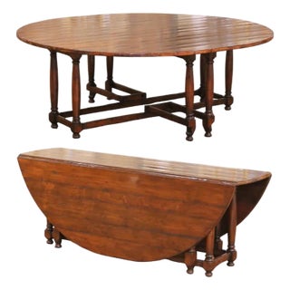 Late 20th Century Guy Chaddock Country Oak Drop-Leaf Gate Leg Dining Table For Sale