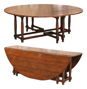 Late 20th Century Guy Chaddock Country Oak Drop-Leaf Gate Leg Dining Table