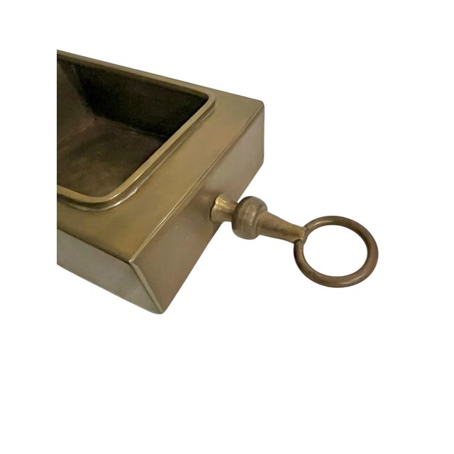 Late 20th Century Vintage Edward Alden Brutalist Brass-Tone Metal Wall Curio Shelf Cabinet, Hong Kong, Signed For Sale - Image 5 of 17