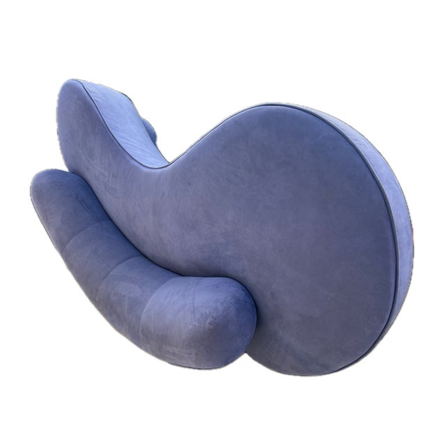 1990s Vladimir Kagan for Directional Serpentine Cloud Couch in Lavender For Sale - Image 11 of 11