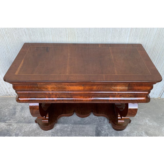 Early Biedermeier Period Walnut Console Table With Drawer, Austria, Circa 1830 For Sale In Miami - Image 6 of 12