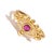 Contemporary Mystic Ruby Evil Eye Gold Adjustable Band Ring, Size 8 For Sale - Image 3 of 7