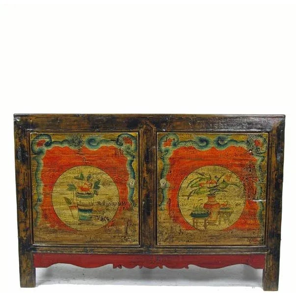 Hand Painted Pine Mongolia Sideboard For Sale - Image 9 of 9