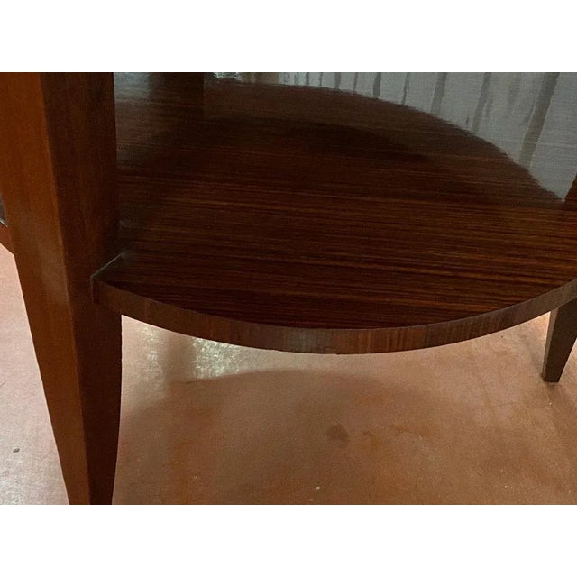 Wood Art Deco Mahogany Pedestal Table with Mirrored Top For Sale - Image 7 of 10